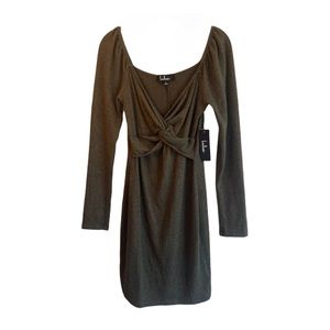 NWT Lulu’s Women’s Dress, Long-Sleeved, V-Neck w/ Twist-Knot Front (Smal…